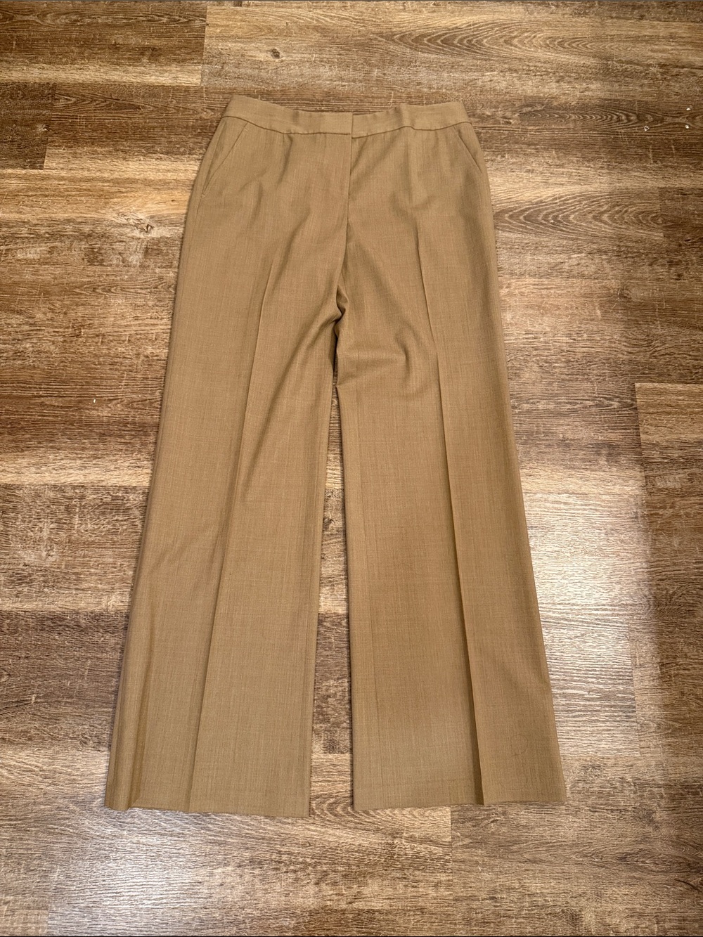 Lafayette 148 New York Wool Blend Straight-Leg Dress Pants in Camel Brown